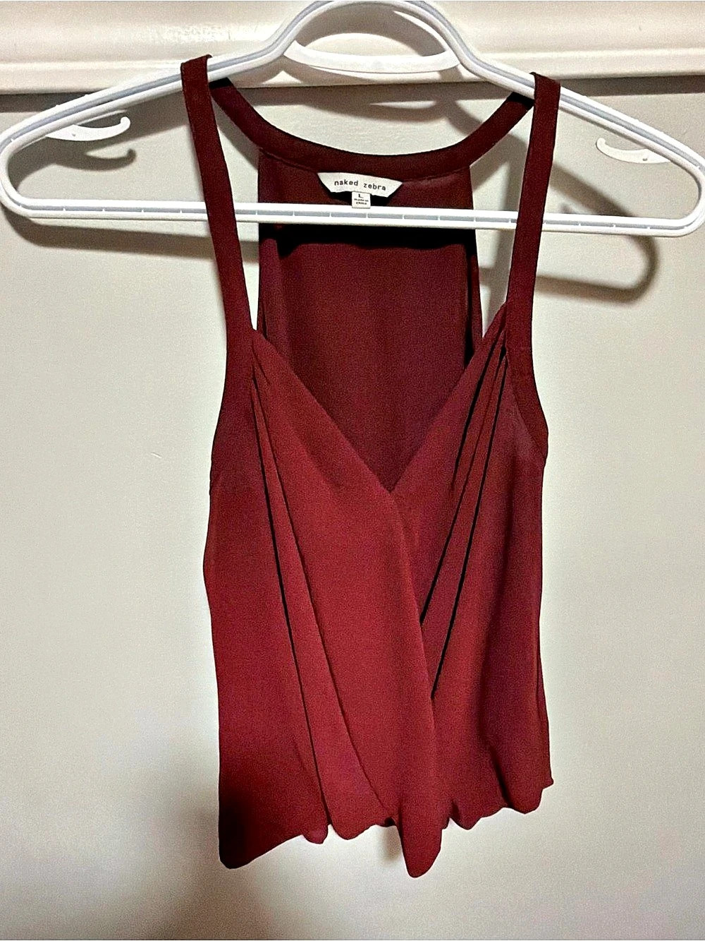 Naked Zebra Tank Top in Red Size Large Like New